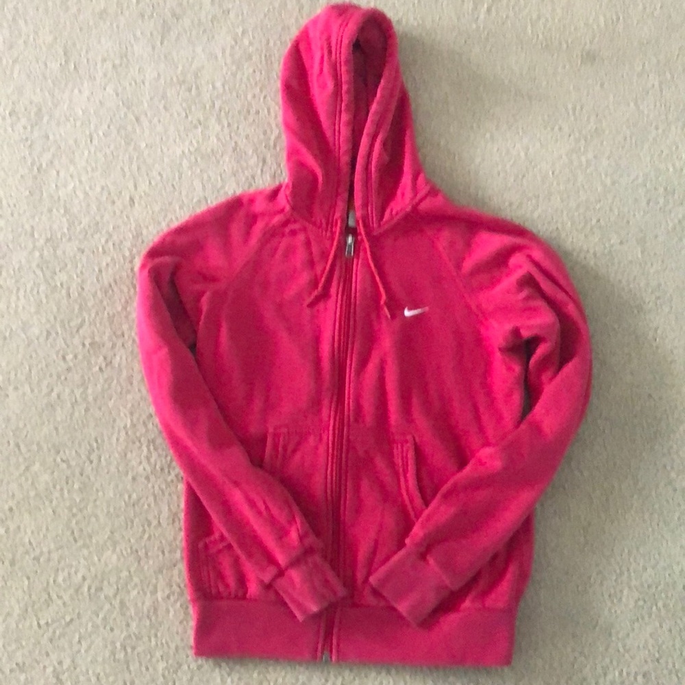 Pink Nike zip-up hoodie